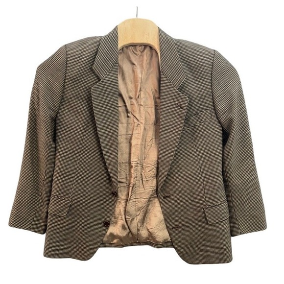 HUGO BOSS Barneys New York Houndstooth Blazer Mens Loro Piana Wool 40S